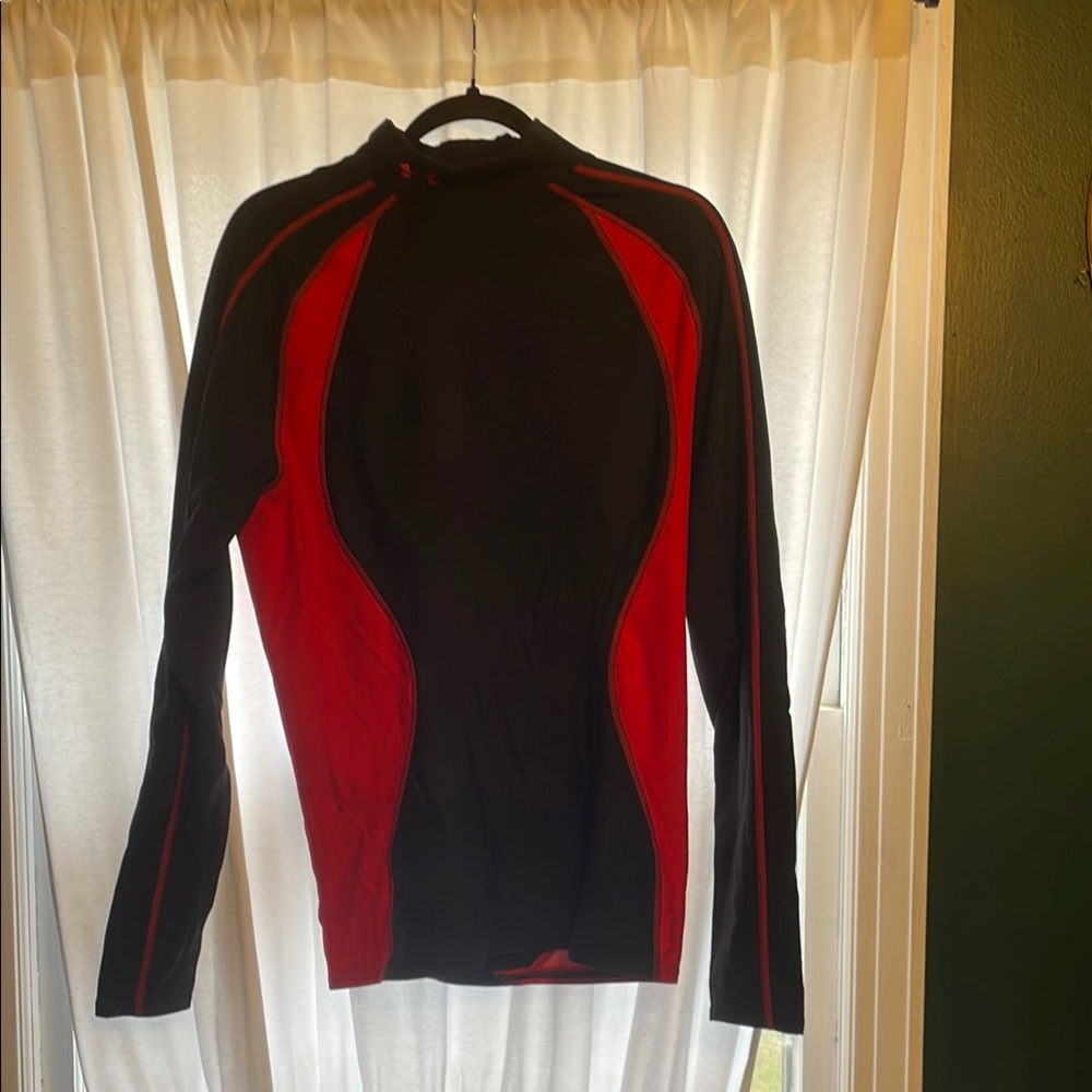 Under Armour Black and Red Long Sleeve Shirt
